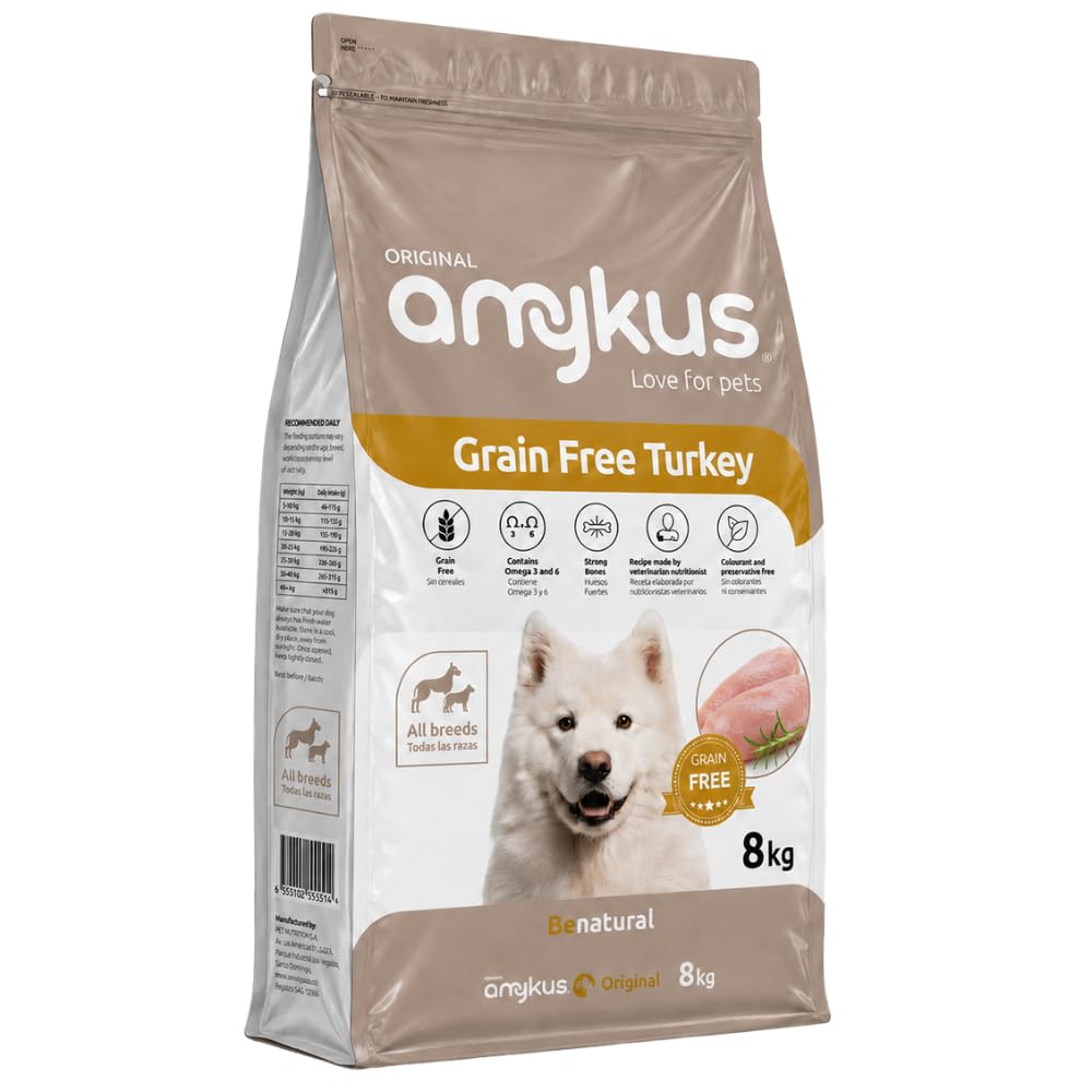 Grain Free Turkey 8 kg | Pienso para Perros Adultos | Sin Cereales | con Pavo | Alta Digestibilidad | Sensibilidad e Intolerancias Alimentarias