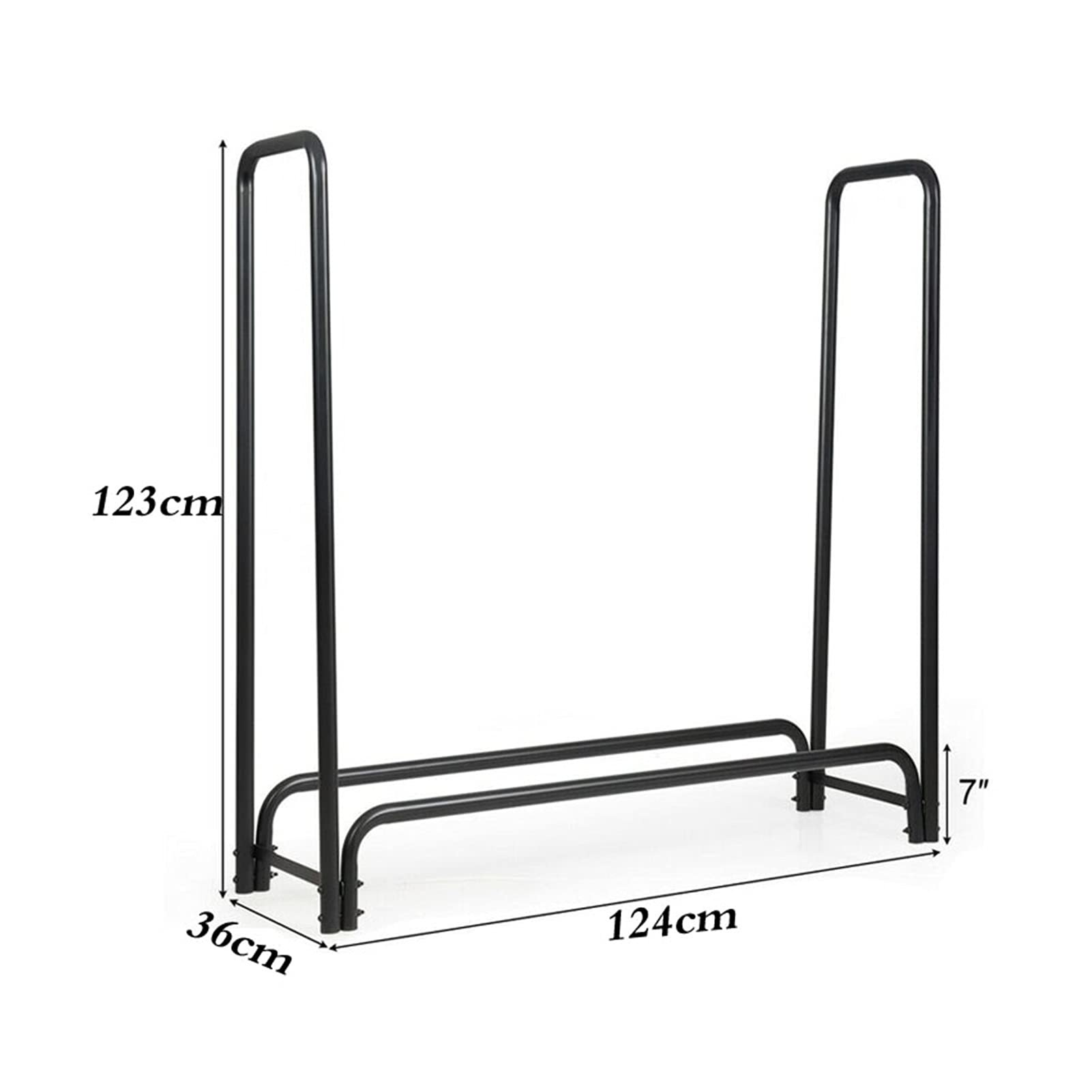 Culle portalegna Portalegna in Metallo, Porta Legna da Camino, Impilatore per Legna da Ardere da Interno Ed Esterno da Giardino E Cortile, 124x36x123cm
