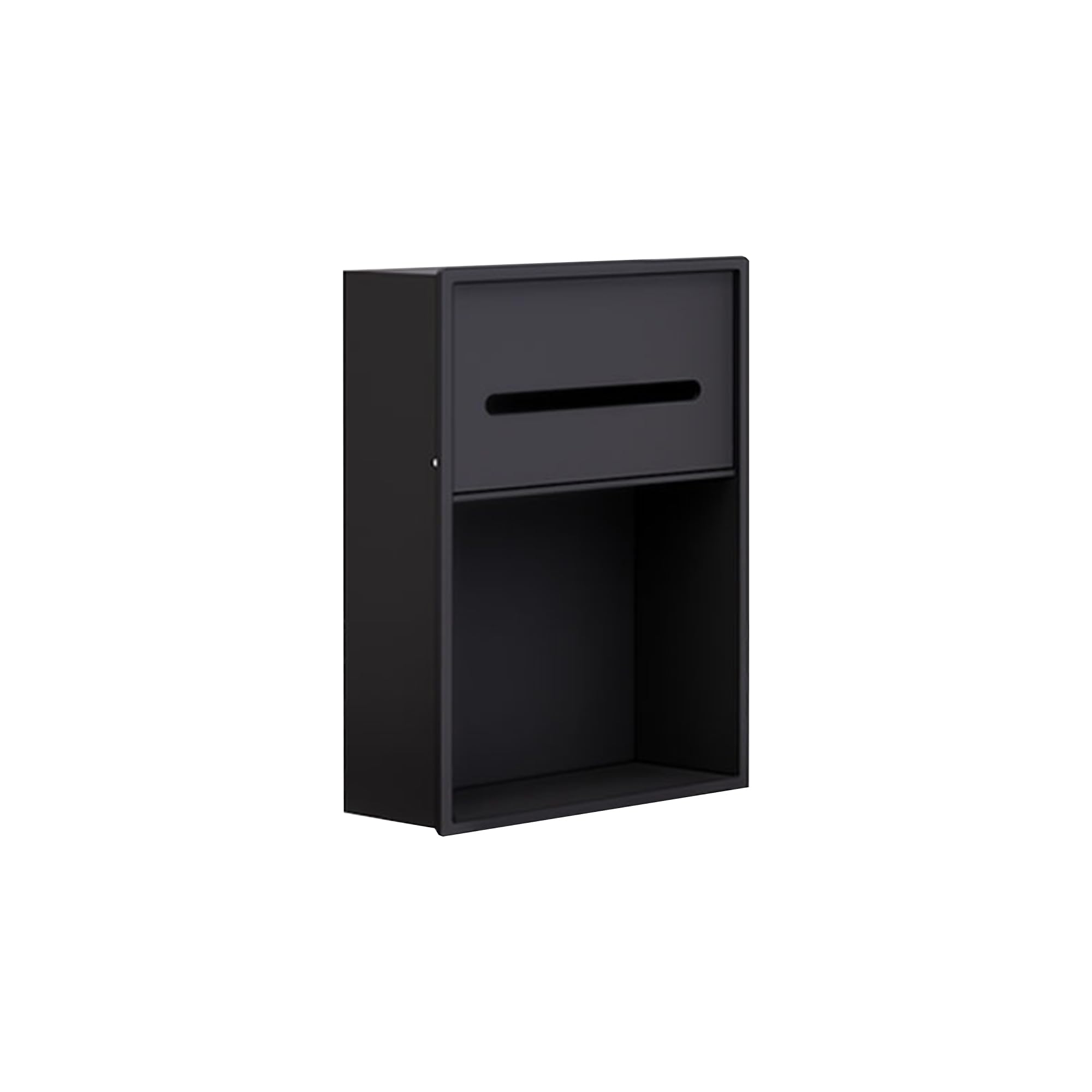 Recessed Toilet Paper Holder with Built-in Trash Can and Organizer, Wall-Mounted Hidden Tissue Dispenser for Space-Saving Bathroom Storage