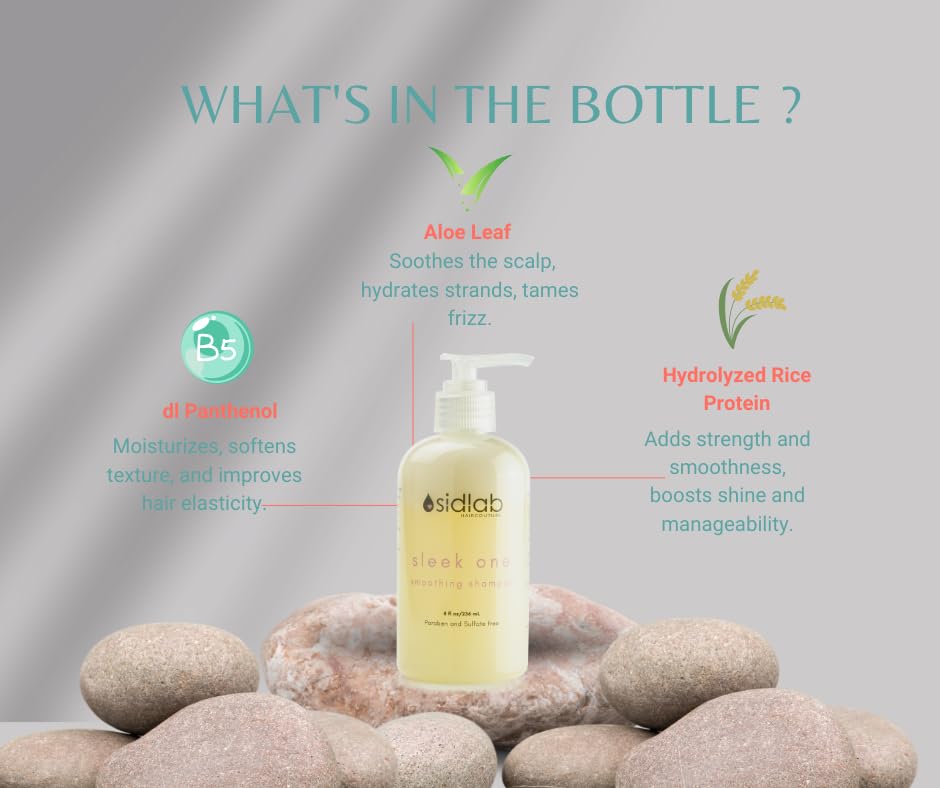 Sleek One Straightening Shampoo | Frizz Control & Smoothing Cleanser | Sulfate & Paraben Free, Color-Safe Haircare | Heat & Humidity Protection | Protein-Rich Formula (32OZ)