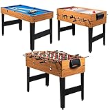 OFFICEJOY Multiple Foosball Table, 3 in 1 Game Table with Soccer, Sling, Horkey Game, 48" Combo Soccer Table for Kids, Adult, Party, Gatherings, Clubs, Game Room
