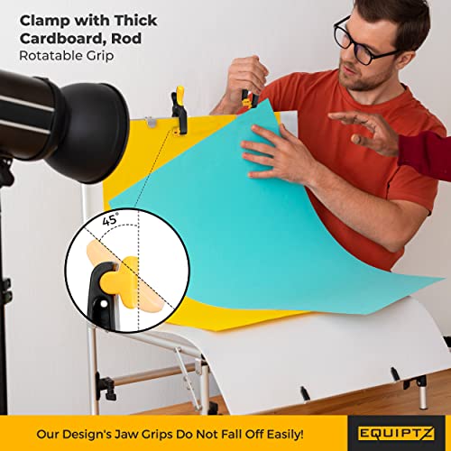 EQUIPTZ Spring Clamps 4 inch - 10 Pack Plastic Clamps for Pool Cover, Tarps, Crafts & Backdrop with 2 inch Mouth Opening - Rust Free Large Clips Heavy Duty Outdoor with Non-Detachable Jaw Pads - Image 4