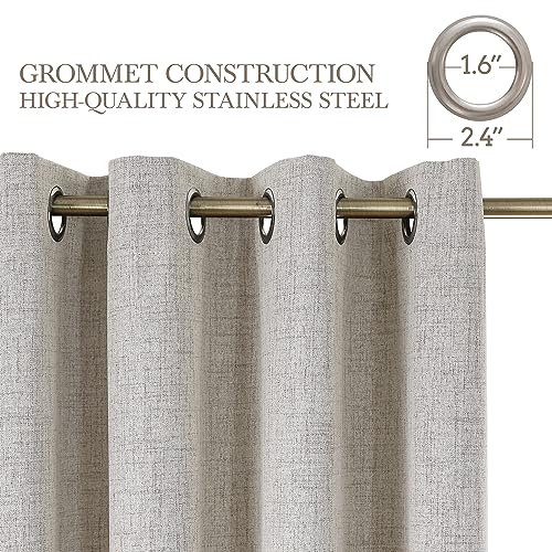 CUCRAF 100% Blackout Curtains Off White 84 Inch Drop 2 Panels Soft Texture Sun Blocking Thermal Eyelet Curtains for Bedroom Living Room 52 X 84 Inch - Image 4