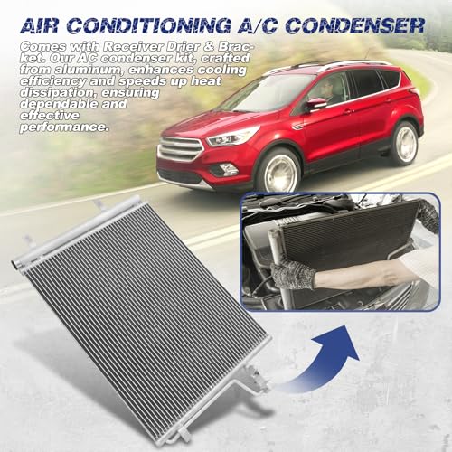 Image of Air Conditioning A /C Condenser Compatible with Ford C-Max Escape # 4106, CV6Z19712B, CV6Z19712KB