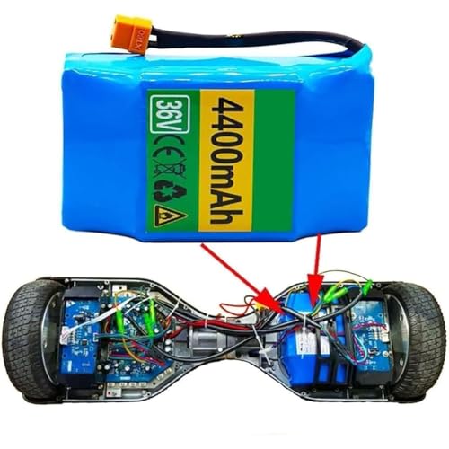 36V 4.4Ah 10S2P Batterie De Remplacement pour Vélo Électrique, Compatible avec Hoverboard, Monocycle Électrique Auto-équilibré Et Scooter Électrique(XT60)