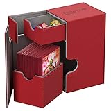 Ultimate Guard 80+ Flip n Tray XenoSkin Deck & Dice Case Protector Red