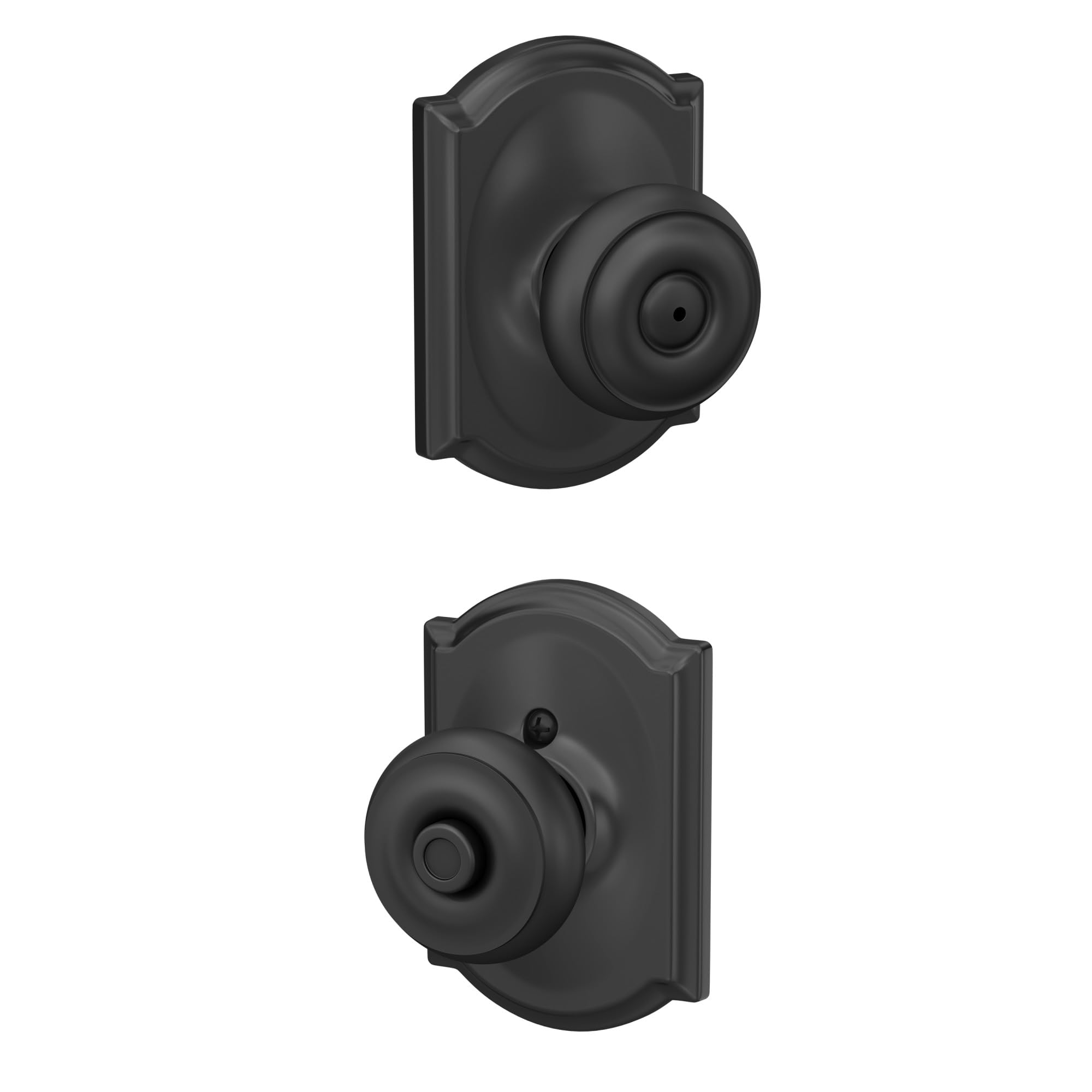Schlage F40 GEO 622 CAM Camelot Collection Georgian Privacy Knob, Matte Black