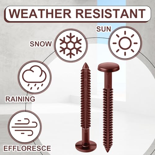 Image of Blulu 18 Pcs 3 Inch Vinyl Shutter Fastener Window Panel Peg Lok Pin Pegs Screws Shutter Spikes Anchor (Burgundy Red)