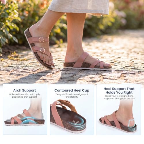 Image of YOHO Snug Sunday Toe Strap Sandals for Women | Designer Upper, Stylish & Comfortable Orthopedic | Office, Summer, Beach, Casual Wear Flats for Ladies /Girls