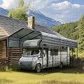 MFSTUDIO RV Carport 14x25 ft, Outdoor Heavy Duty Carports, Height 13 ft for Large RVs Metal Shed Canopy Shelters Garage Shelter Shade Car Ports with Galvanized Roof for Cars, Truck and Boats ?