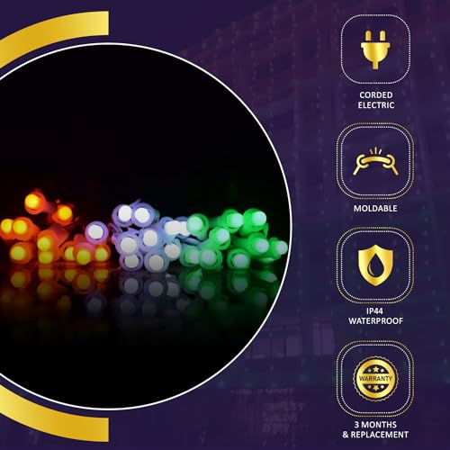 Image of Lexton Freedom Combo of 1Pcs Green, 1Pcs White & 1Pcs Orange 40 LED String Light | Decoration Light Bulbs for Diwali, Christmas, Eid, Independence Day, Republic Day | Indoor & Outdoor Use(Set of 3)