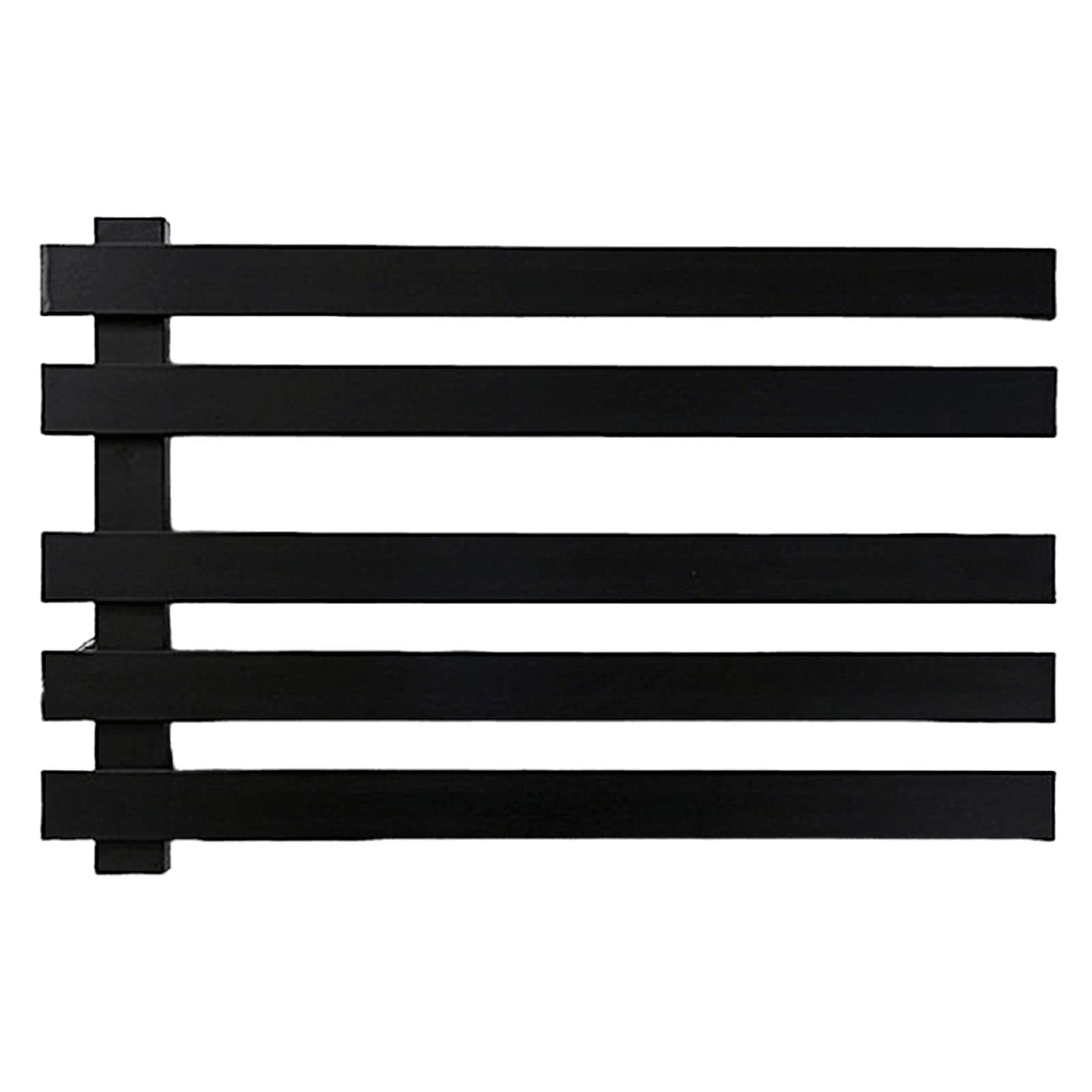 Toallero calefaccionado Negro, Montaje en Pared para baño, 5 Varillas calefactoras, SPA, con Interruptor, Negro, enchufable
