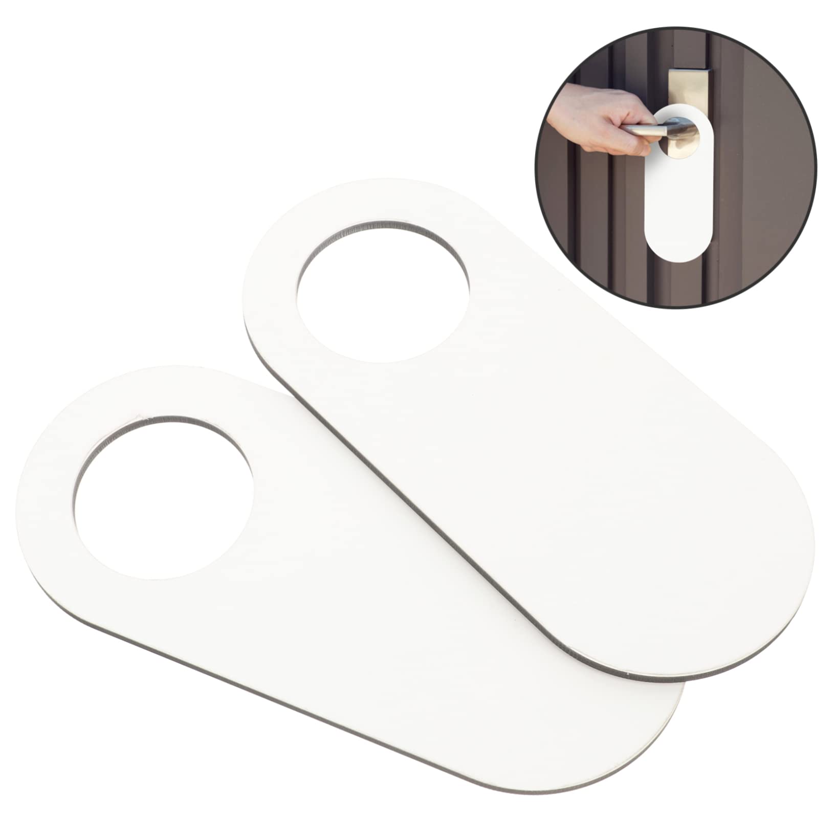 HOODANCOS Blank Door Knob Hangers 2 Pack Unfinished Wooden Signs Craft Supplies for Home Decor Woodburning Projects