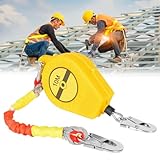 Höhensicherungsgerät Absturzsicherung 3-15m, Absturzsicherung Einziehbar, Absturzsicherung Dach mit Automatischer Sperrfunktion, Klettern Sicherungsgerät Einziehbar, Belastung: 150kg (15m)