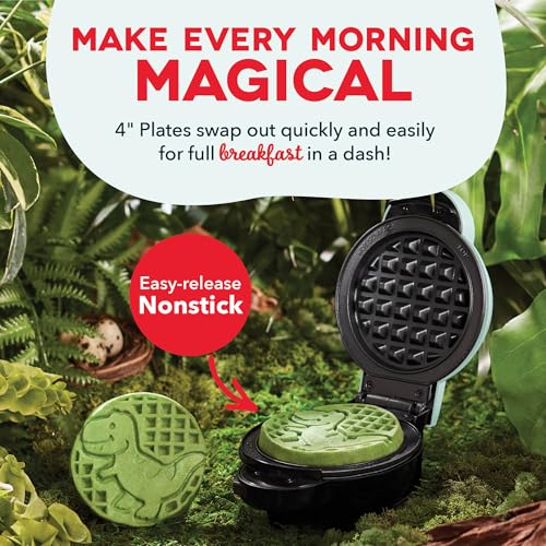 Dash MultiMaker® Mini System - Compact Waffle Maker for Family Breakfasts - Removable Griddle Plates & nonstick surface - 6 Plates - Aqua by DASH - Image 3