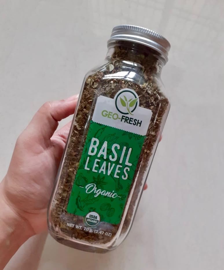 Geo-Fresh Organic Basil Leaves, 70g| Herbs| Seasoning| 100% Organic ...
