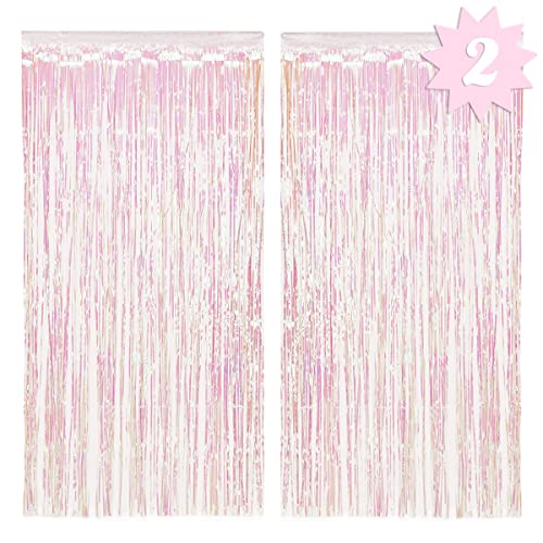 Image of xo, Fetti 2pk Iridescent Fringe Foil Curtain | Party Backdrop Decorations