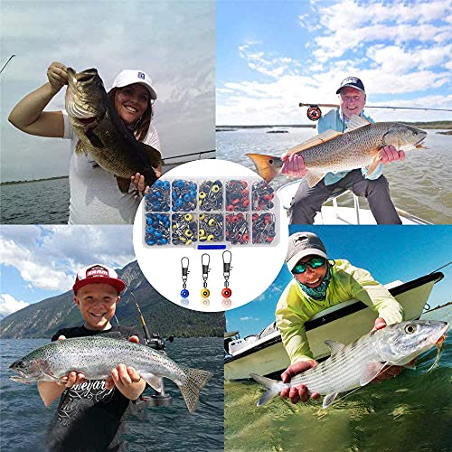 100 Stück Angeln Drehgelenk Snap, Angeln Barrel Wirbel, Angeln Wibel Kit, Edelstahl Lure Stecker, Snaps Angeln Set… – Bild 8