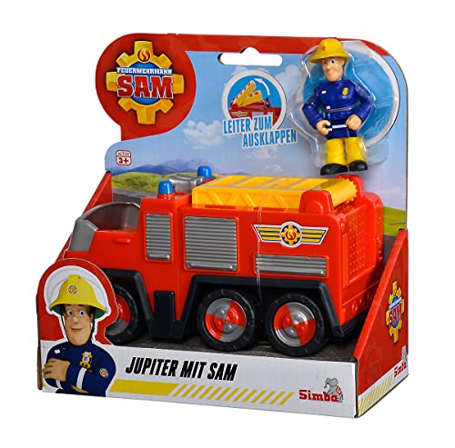 Coche de bombero Sam Júpiter de Simba con figura de acción para niños 3