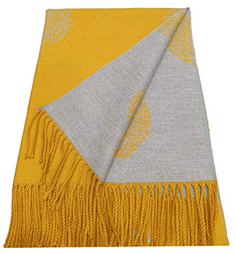 Couverture réversible jaune pour vos soirées cocooning au salon format X-Large