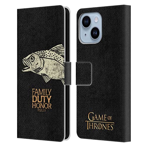 Étui portefeuille iPhone 14 Plus Game of Thrones Tully en cuir housse clapet protection