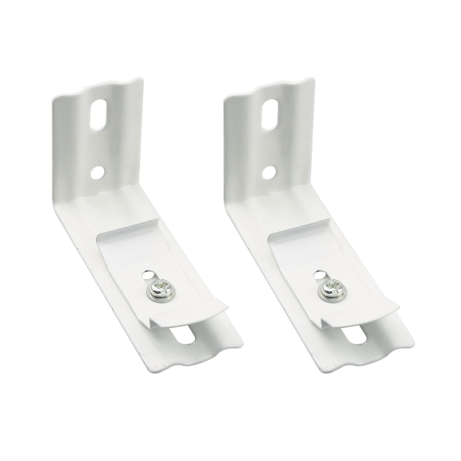 Meetoot White 2Pcs 1 1/2 Inch Vertical Blind Wall Mount C Clamp Brackets Vertical Blinds Mounting Bracket For Shutters Headrails