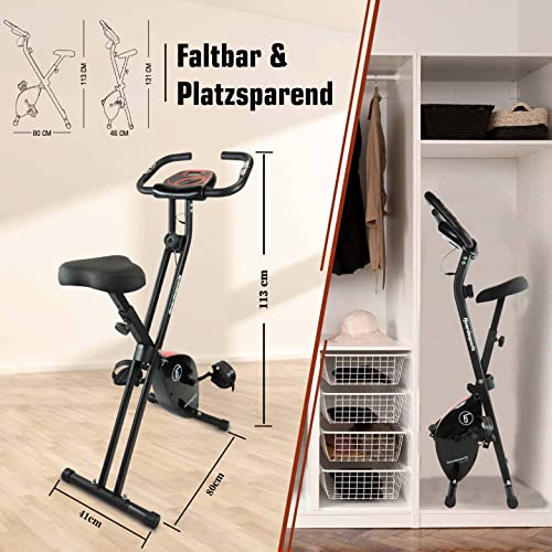Fjoerdesports faltbarer Fahrradtrainer, Heimtrainer, Fitnessfahrrad LCD Trainingscomputer, klappbarer Hometrainer… – Bild 4