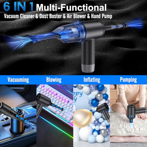 Image of Fanisic Car Vacuum Handheld Vacuum Cleaner /Air Duster, 18000PA Strong Suction with Brushless Motor, Rechargeable Dust Buster /Hand Pump Low Noise for Car Detailing Home Office Cleaning