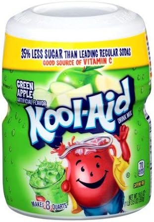 Kool-Aid, Green Apple Drink Mix, 19.5oz Canister (Pack of 4)