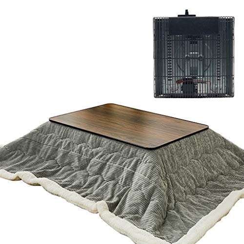 Warmer Tisch mit Heizung 4-teilig Japanischer Ofentisch Winter Kotatsu Tisch Innen Couchtisch Tatami Erker Fenstertisch (Color : Grey, Size : 120 * 75 * 38cm) Cover