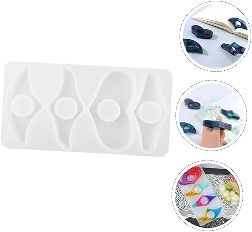 Miniatura 4 de EXCEART Molde de marcador de silicona para marcapáginas, molde de marcador de epoxi, soporte para libro de pulgar, molde de resina epoxi, molde de