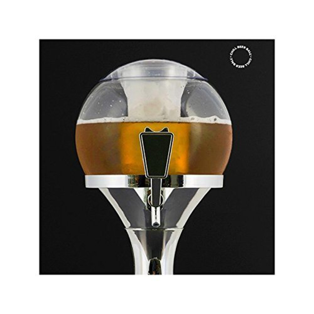 Freedi Dispensador de bebidas de 3,5 litros con forma de bola para cerveza, dispensador de bebidas con núcleo de hielo