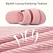 LongBay Slippers for Women Memory Foam Open Toe Slide Indoor House Shoes Slip On Bedroom Comfy Gift Pink, 7-8