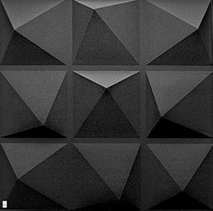Eurodeco Pyramide Black 3D-Wandpaneele 16PCS