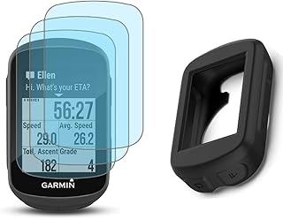 Screen Protector for Garmin Edge 130/130 Plus Gps (3+1pack) and Silicone Case Cover, Tempered Glass Film Anti-Scratch High Definition Full Coverage Transparent