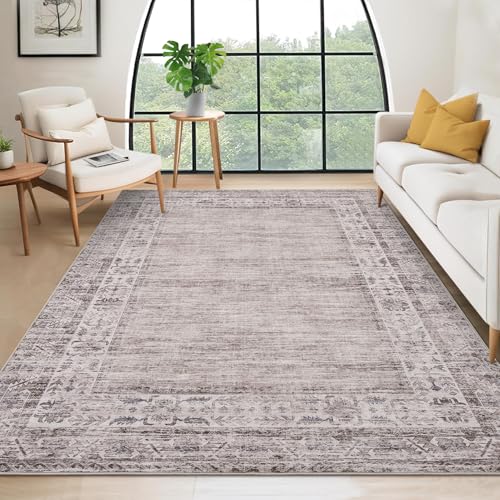 Tapete lavable 8x10 taupe, antigolpes y antideslizante miniatura 6