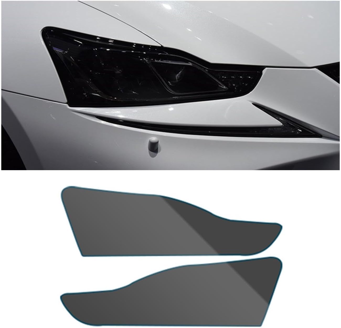 SamLng Car Front Light Film for Lexus is 2016 2017 2018 2019 Light Controlled Car Front Headlamp Protection Film TPU Color Changing Car Headlight Film TPU Lamp Film Car Headlight Film