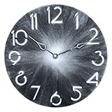 Maße (Ø/T): 30/4cm. ZUJI Wanduhr Vintage 30cm Wanduhr Lautlos Wanduhr Ohne Tickgeräusche Wanduhr Dekorative für Küche Wohnzimmer Schlafzimmer (B)