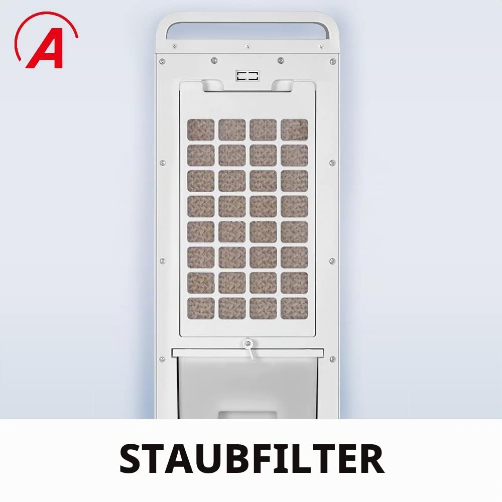 ARDES - ARCF02 Kühl- und Wärmezirkulator TAO mit Fernbedienung, Touch Controls und Display - 3-stufiger Verdunstungskühler mit Lamellenoszillation und Staubfilter - Transportierbar
