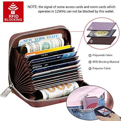 Image of FurArt Credit Card Wallet, Zipper Card Cases Holder for Men Women, RFID Blocking, Key Chain, 15 /16 Slots, Compact Size