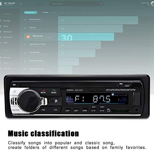 Radio para auto Bluetooth MP5 4x60W con control remoto miniatura 7