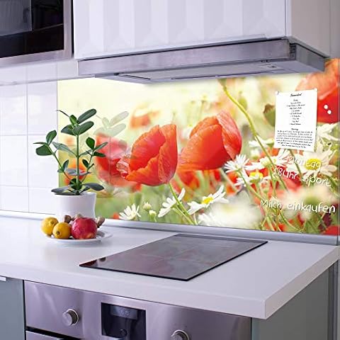 banjado® Spritzschutz Küchenrückwand Glas 110x55 cm ohne Bohren Cover