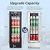 Tylza 24 Inch Wine and Beverage Refrigerator, Dual Zone Wine Beverage Cooler 24" with French Door, Under Counter Wine Beer Fridge Built-In or Freestanding, Holds 20 Bottles and 88 Cans, Black