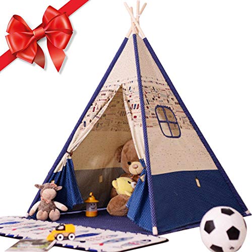 Rich-home Tienda De Campaña Tipi para El Interior De La Tienda del Juego De Los Niños De Los Niños A Cabo Los Niños Indios Tienda De Lona(156cm De Alto) Typical Eco Friendly