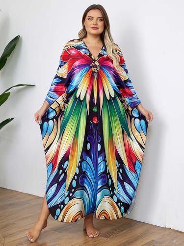 Image of Kaftan Dress for Women - Plus Size Caftan Maxi Beach Dress Moo Moos Loungewear, Swimsuit Cover Up for Beach, Pool or Vacation