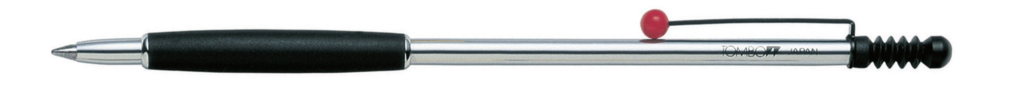 Tombow Zoom 707 De Luxe Ballpoint Pen - Black/Chrome Barrel and Red Clip End