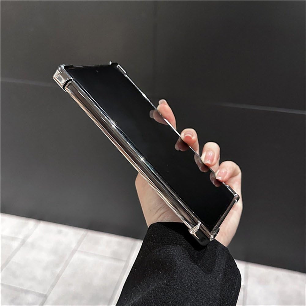 Luksusowe, magnetyczne, przezroczyste etui z powłoką poduszek powietrznych do Samsunga Galaxy S25, S24 Ultra, S23 Fe, S22 Plus, A54, A34, A15, A25, A35, A55, A53, srebrne, do Galaxy S23 Plus