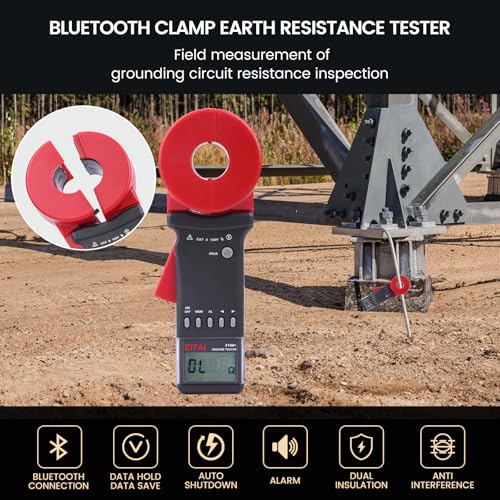 Image of EITAI2100+ Bluetooth Clamp Ground Earth Resistance Meter Tester, 0.01Ω-1200Ω, Φ1.26inch /32mm, Manufacturer Direct Sales