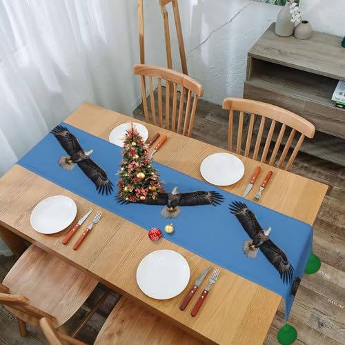 Chemin de table aigle à tête blanche textile haut de gamme pour réception - 8