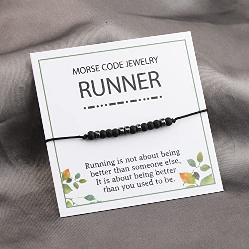 WSNANG Runner Morse Code Bracelet - Running Lover Gift for Cross Country Runners4